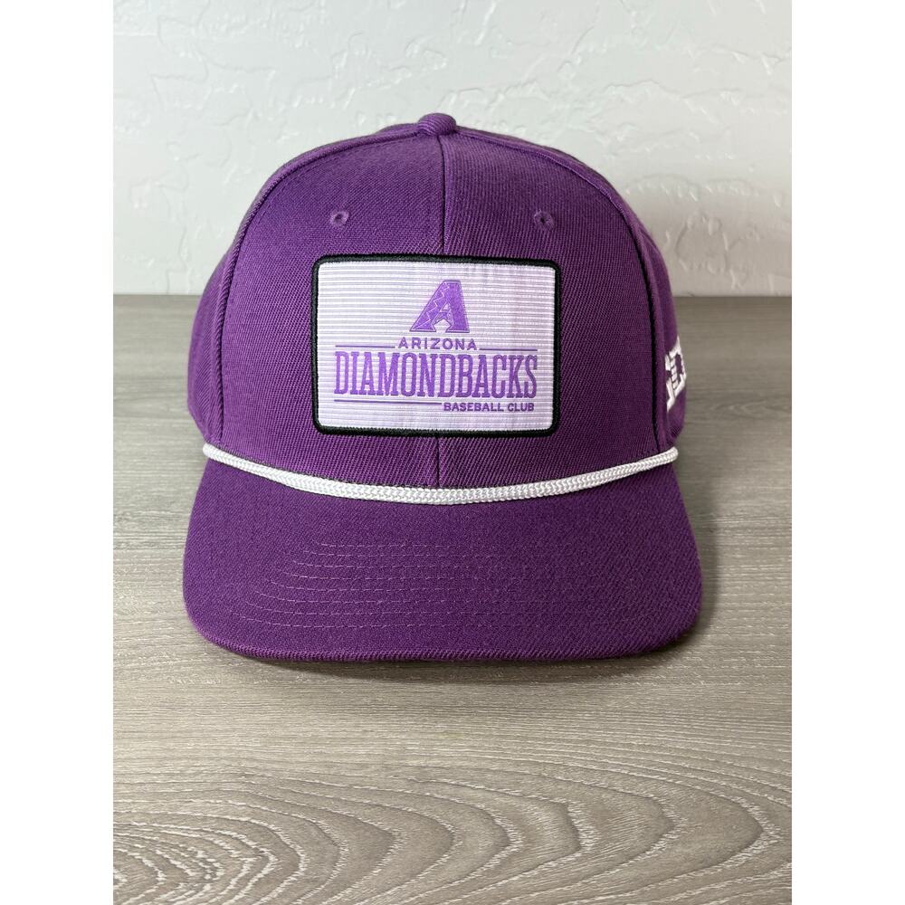 Arizona Diamondback MLB Purple White Rope Patch‎ Men's Snapback Hat- EUC